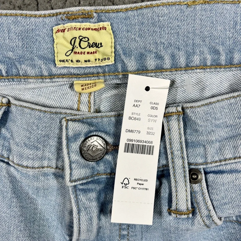 J.Crew 484 Slim Fit Stretch Denim Jeans Light Wash Blue Mens 32x32 BO849